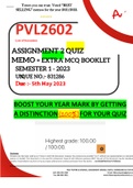 PVL2602 ASSIGNMENT 2 QUIZ MEMO - SEMESTER 1 - 2023 - UNISA - (INCLUDES 140 PAGES MCQ BOOKLET WITH ANSWERS - DISTINCTION GUARANTEED)