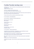 Cardiac&sol;Vascular nursing exam Latest Update