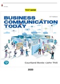 COMPLETE - Elaborated Test Bank for Business Communication Today&comma;15Ed&period; by Courtland Bovee & John Thill&period; ALL Chapters&lpar;1-19&rpar; Included&vert;826 Pages&vert;