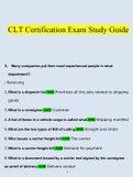 CLT Certification Exam Study Guide 2023 Questions and Answers (Verified Answers)