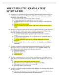 ADULT HEALTH 3 EXAM-LATEST STUDY GUIDE