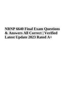 NRNP 6640 Final Exam Questions & Answers All Correct | Verified Latest Update 2023 Rated A+