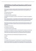 AICPA Ethics Code Exam Questions with Correct Answers&period;
