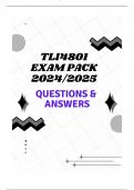 TLI4801 EXAM PACK 2024&sol;2025 AND EXAM PORTFOLIO OCT&sol;NOV 2024