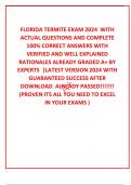  FLORIDA TERMITE EXAM 2024  WITH ACTUAL QUESTIONS AND COMPLETE 100&percnt; CORRECT ANSWERS WITH VERIFIED AND WELL EXPLAINED  RATIONALES ALREADY GRADED A&plus; BY EXPERTS  &vert;LATEST VERSION 2024 WITH GUARANTEED SUCCESS AFTER DOWNLOAD  ALREADY PASSED&excl;&excl;&excl;&excl;&excl;&excl;&excl; &lpar;PROVEN ITS A
