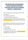 FIRE INSTRUCTOR III EXAM NEWEST  ACTUAL EXAM WITH COMPLETE  QUESTIONS AND DETAILED ANSWERS  GRADED A &vert; BRAND NEW&excl;&excl;&excl; 