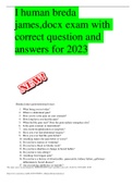 I human breda james,docx exam with correct question and answers for 2023