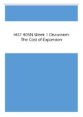 HIST 405N Week 1 Discussion:  The Cost of Expansion