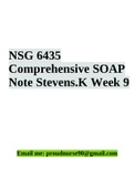 NSG 6435  Comprehensive SOAP  Note Stevens.K Week 9 2023