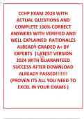 CCHP EXAM 2024 WITH ACTUAL QUESTIONS AND COMPLETE 100&percnt; CORRECT ANSWERS WITH VERIFIED AND WELL EXPLAINED  RATIONALES ALREADY GRADED A&plus; BY EXPERTS  &vert;LATEST VERSION 2024 WITH GUARANTEED SUCCESS AFTER DOWNLOAD  ALREADY PASSED&excl;&excl;&excl;&excl;&excl;&excl;&excl; &lpar;PROVEN ITS ALL YOU NEED T