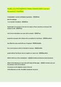 NURS 231 PATHOPHYS FINAL EXAM&lpar;100&percnt; Correct Answers&rpar;&vert; Verified