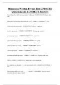 Minnesota Written Permit Test UPDATED  Questions and CORRECT Answers