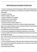 NUR 100 Sensory Perception Practice Test&period;pdf 100&percnt; correctly answered