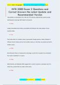INTB 3080 Exam  Questions and Correct Answers the Latest Update and Recommended Version