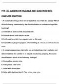 NUR 100 Elimination Practice Test Questions With Complete Solutions&period;pdf