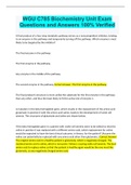 WGU C785 Biochemistry Unit Exam Questions and Answers 100&percnt; Verified