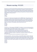 Disaster nursing- NCLEX Exam With Complete Solution