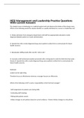 HESI Management and Leadership Practice Questions With Correct Answers 