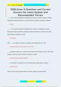 ISQS Exam 3 Questions and Correct  Answers the Latest Update and  Recommended Version