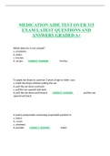 MEDICATION AIDE TEST OVER 315 EXAM LATEST QUESTIONS AND ANSWERS GRADED A+