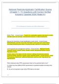 National Pesticide Applicator Certification Exams &lpar;Chapter 1- 11&rpar; Questions with Correct Verified Answers&sol; Updated 2024&sol; Rated A&plus;