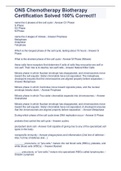 ONS Chemotherapy Biotherapy Certification Solved 100&percnt; Correct&excl;&excl;