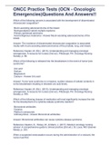 ONCC Practice Tests &lpar;OCN - Oncologic Emergencies&rpar;Questions And Answers&excl;&excl;