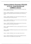 Deductive&sol;Inductive Reasoning UPDATED ACTUAL Exam Questions and  CORRECT Answers