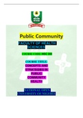 Public Community 	FACULTY OF HEALTH SCIENCES  	COURSE CODE: NSC 303  	 COURSE TITLE: CONCEPTS AND STRATEGIES IN PUBLIC COMMUNITY HEALTH   	NATIONAL OPEN UNIVERSITY OF NIGERIA