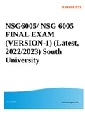 NSG 6005FINAL EXAM(VERSION-1) (Latest,20222023