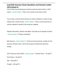 Lead Risk Assessor Exam Questions and Answers Latest 2023 Rated A&plus;