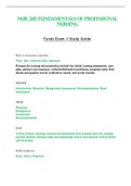 Exam 1 Study Guide&colon; NUR2115 &sol; NUR 2115 &lpar;Latest 2024 &sol; 2025 UPDATES STUDY BUNDLE&rpar; Fundamentals Of Professional Nursing &vert; Questions and Verified Answers &vert; Graded A - Rasmussen