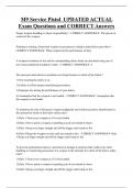 M9 Service Pistol UPDATED ACTUAL  Exam Questions and CORRECT Answers
