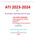  ATI MATERNITY PROCTORED EXAM TEST BANK / MATERNITY ATI PROCTORED EXAM TEST BANK / MATERNITY PROCTORED ATI EXAM TEST BANK:LATEST 2023