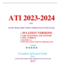 ATI RN PEDIATRICS PROCTORED EXAM TEST BANK &sol; RN ATI PEDIATRICS PROCTORED EXAM TEST BANK &sol; RN PEDIATRICS ATI PROCTORED EXAM TEST BANK&colon;LATEST 2023