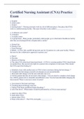 Certified Nursing Assistant &lpar;CNA&rpar; Practice Exam Latest Update