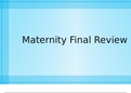 NRSG 3302 Maternity Final Review. LATEST QUESTIONS AND CORRECT ANSWERS