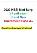 2022 HESI Med Surg V1 exit exam  Brand New Guaranteed Pass A+