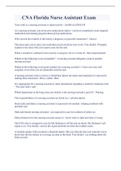 CNA Florida Nurse Assistant Exam Q&A 100&percnt; Verified