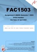 FAC1503 Assignment 3 (QUIZ) Semester 1 2023 