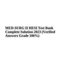 MED-SURG II HESI Test Bank | Complete Solution 2023 (Verified Answers Score 100%) | MED SURG TEST BANK 2023 COMPLETE SOLUTION and MED SURG 2 HESI Test Bank Latest Update 2023 (Best Gude 2023-2024)