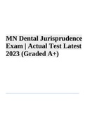 MN Dental Jurisprudence Exam &lpar;Actual Test Latest 2023 Rated A&plus;&rpar;