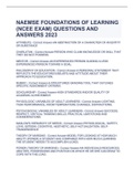 NAEMSE FOUNDATIONS OF LEARNING (NCEE EXAM) QUESTIONS AND ANSWERS 2023