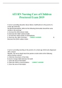 ATI RN Nursing Care of Children Proctored Exam 2019
