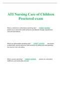 ATI Nursing Care of Children Proctored exam
