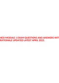 HESI MODULE 1 EXAM QUESTIONS AND ANSWERS WITH RATIONALE UPDATED LATEST APRIL 2023.