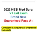 2022 HESI Med Surg  V1 exit exam Brand New  Guaranteed Questions & Answers (Screenshots  Included)Pass A+