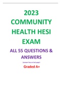 2023 COMMUNITY HEALTH HESI EXAM ALL 55 QUESTIONS & ANSWERS (answer key on last page) Graded A+