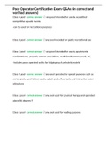 Pool Operator Certification Exam Q&As &lpar;in correct and verified answers&rpar;