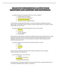 NCLEX-PN FUNDAMENTALS LATEST EXAM QUESTIONS with ANSWERS AND RATIONALES